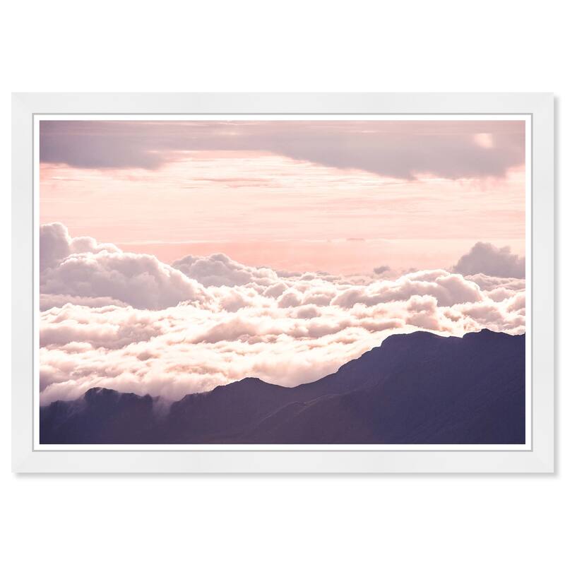 Wynwood Studio Prints Nature and Landscape Over the Hillside Pink and Modern & Contemporary Wall Art Canvas Print