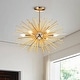 preview thumbnail 1 of 8, Lorena Sputnik Shiny Chrome and Frosted Brass Industrial Chandelier