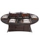 preview thumbnail 1 of 6, Ellington Outdoor Oval Wicker Firepit Table Brown