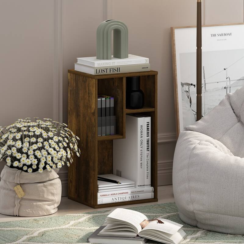 21.26 in. Tall Pine Wood 3-Shelf Bookcase