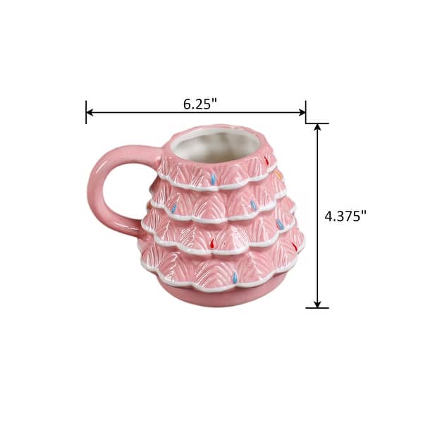 18oz Pink Xmas Tree Ceramic Mug