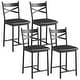 preview thumbnail 3 of 7, Bar Stools Set of 4, Upholstered Bar Chairs with Back - 16.14x16.14x37.8in