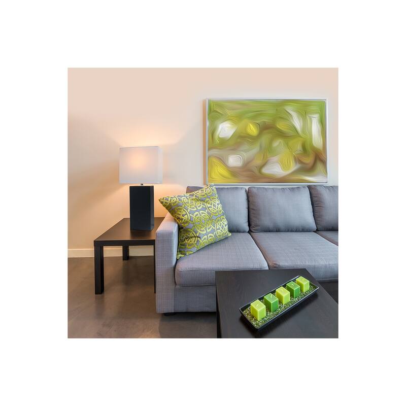 21 in. Black Finish Table Lamp with White Shade, Sturdy Table Lamp for Living Rooms and Bedrooms, Set of 2