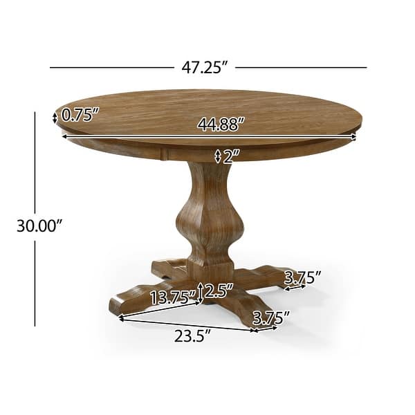 dimension image slide 4 of 8, Remuda Wood and Cane Upholstered 5 Piece Circular Dining Set by Christopher Knight Home