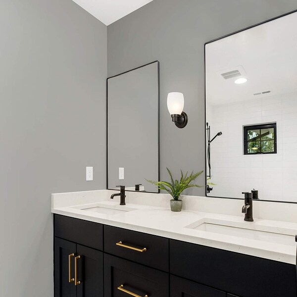 Indoor Wall Sconce with Switch Industrial Glass Oil Rubbed Bronze