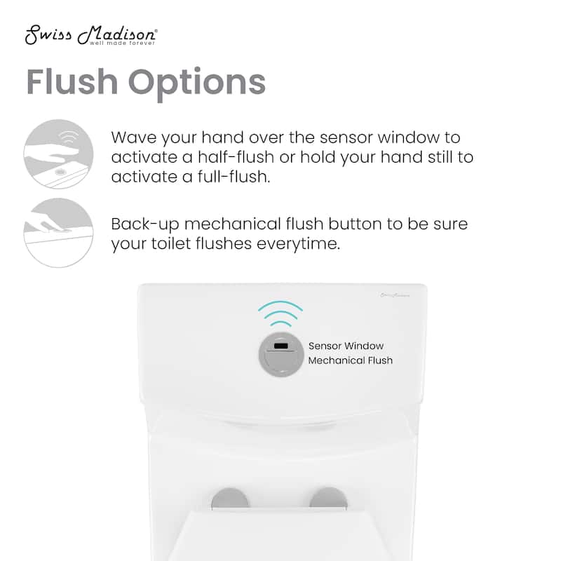 Tours One Piece Elongated Toilet With Touchless Retrofit Dual Flush 1.1/1.6 Gpf - 29.2" x 14.95" 28.4"