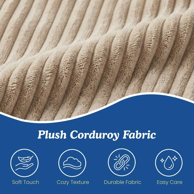 Sealy® Bala Taupe Faux Fur Corduroy 5ft Foam Bean Bag Lounger