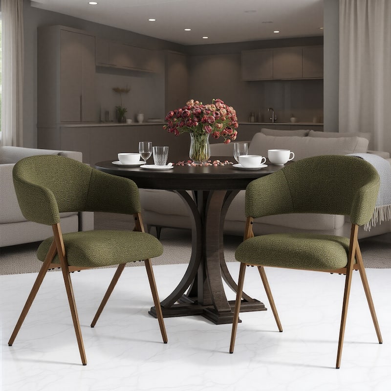 Modern Reclining Dining Chairs， 135° Back & 18.9" Wide Seat with Thick Cushion - Set of 2 - Green