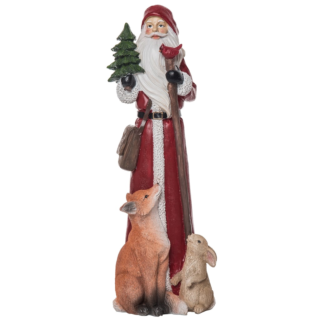 Transpac Resin 14 in. Multicolored Christmas Saint Nick Decor