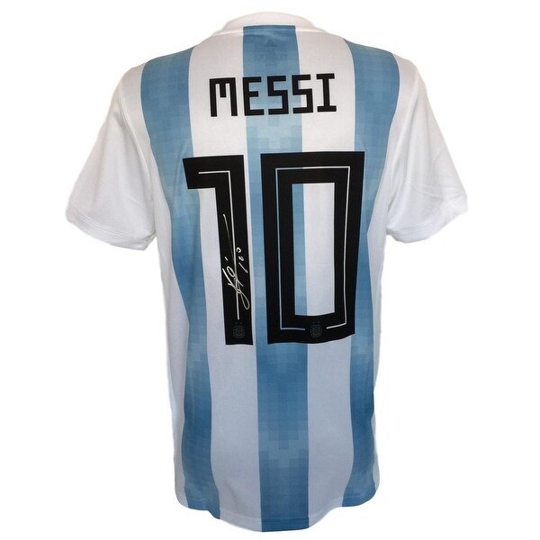 Shop Lionel Messi Signed Adidas Argentina Home Soccer Jersey