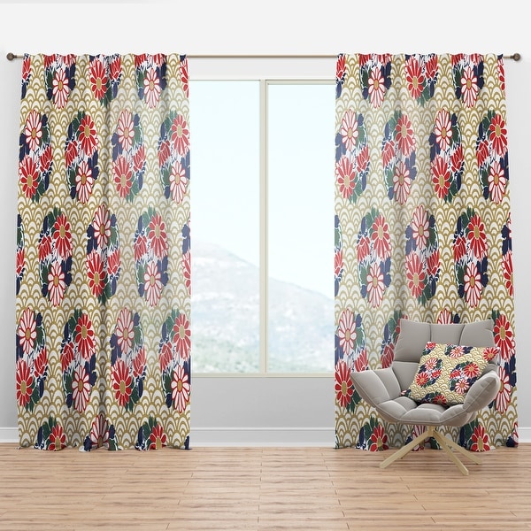 Designart 'Japanese Floral Pattern' Oriental Curtain Panel. Opens flyout.
