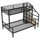 preview thumbnail 24 of 22, Twin over Full Metal Bunk Bed with Storage Staircase and Small Open Wardrobe