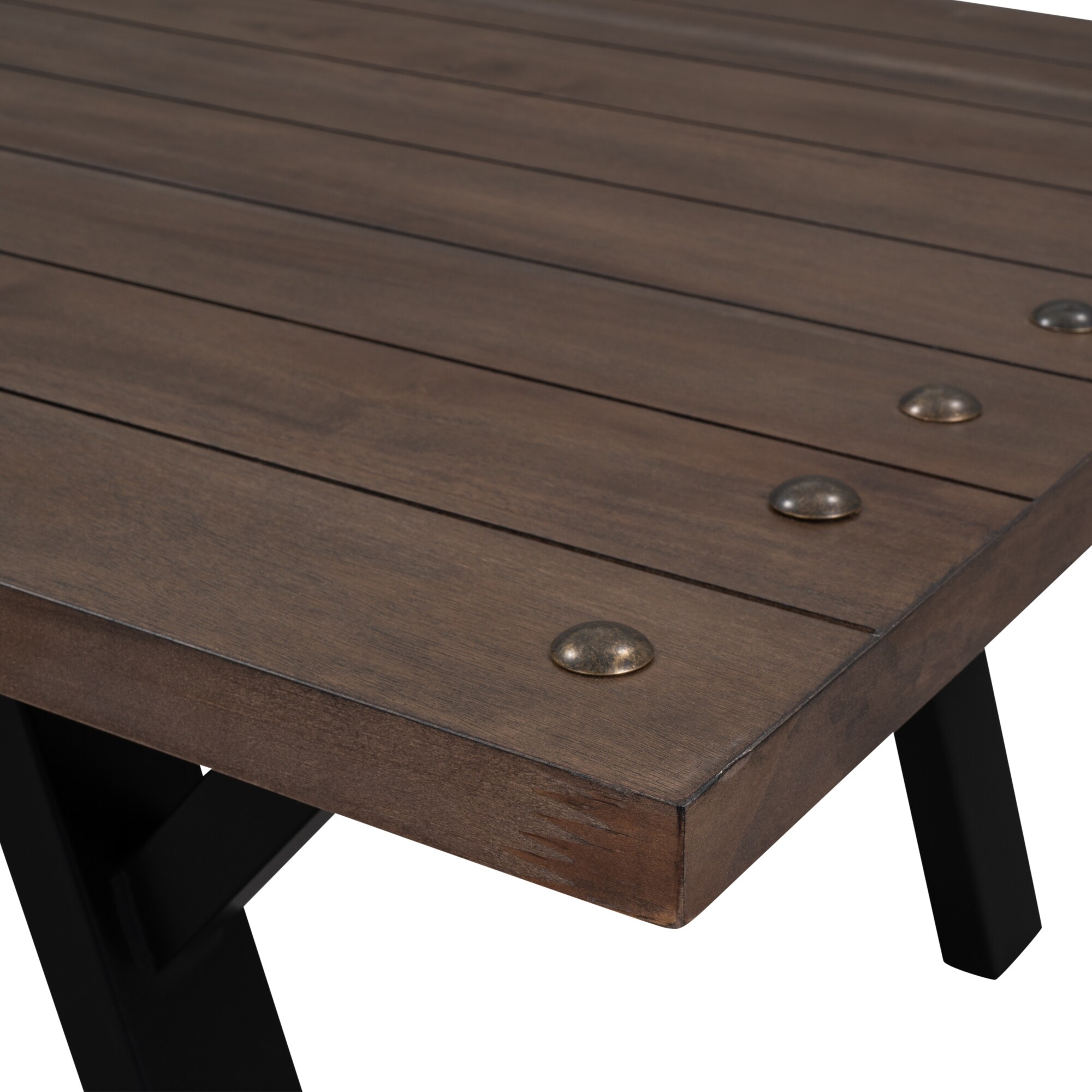 Rustic Coffee Table Wood Top And Metal Legs Table For Living Room 43 Overstock 33137930