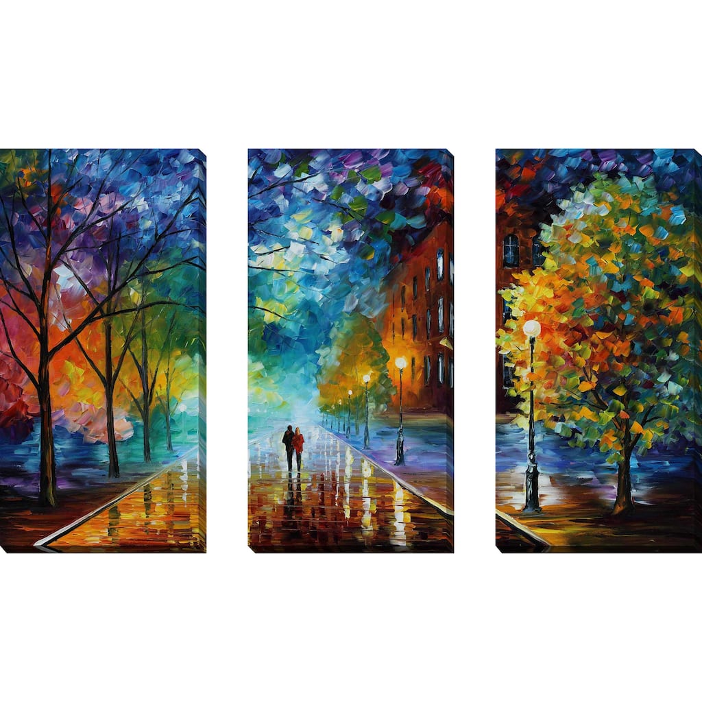 "Freshness Of Cold" by Leonid Afremov 3 Piece Set on Canvas