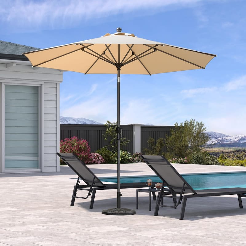 PURPLE LEAF Durable Solid Outdoor Market Umbrella Patio Table Umbrella