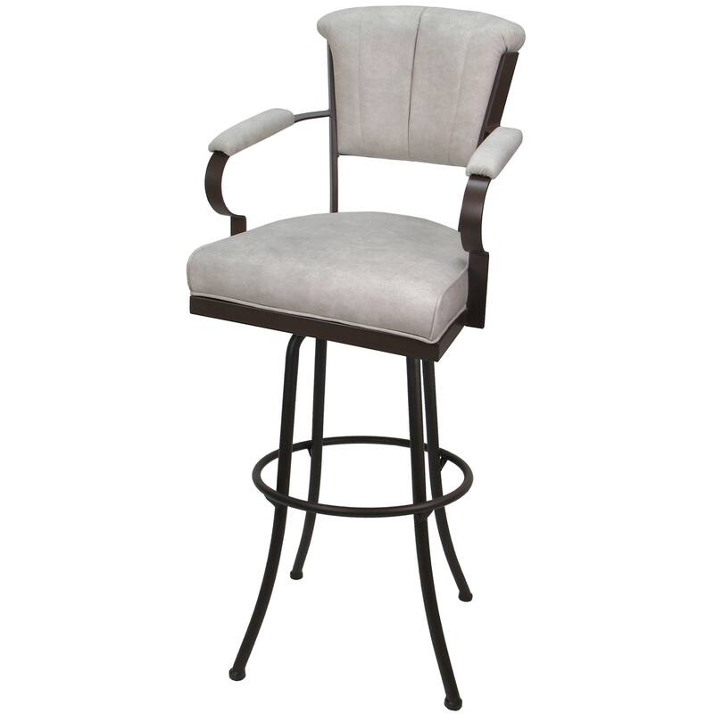 Miami Extra Tall 34" Spectator Metal Bar Stool on Noam Base - 34" Seat Height - Outlier Stucco - Brown