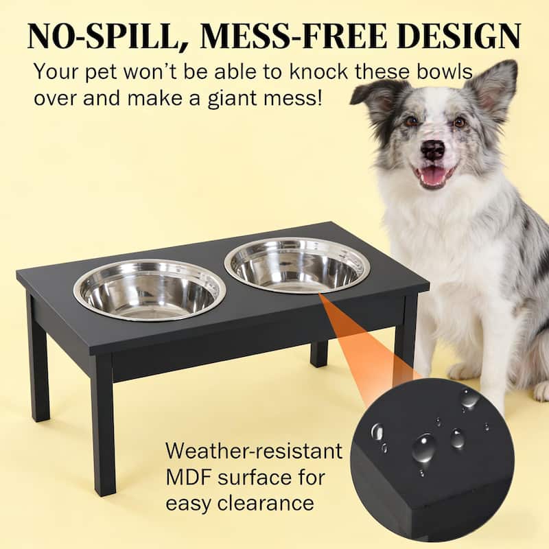 Black Pet Feeder Stand