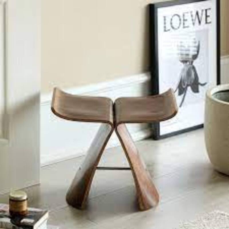 Walnut Butterfly Ottoman - Walnut - Small