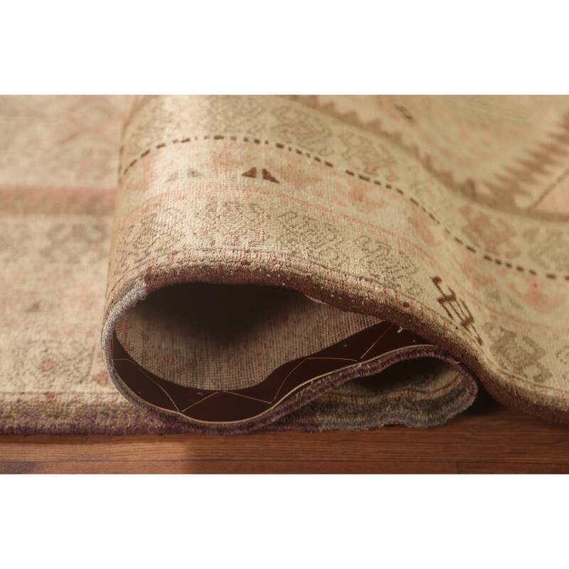 Ardebil Persian Antique Runner Rug Hand-Knotted Wool Carpet - 3'6" x 9'11"