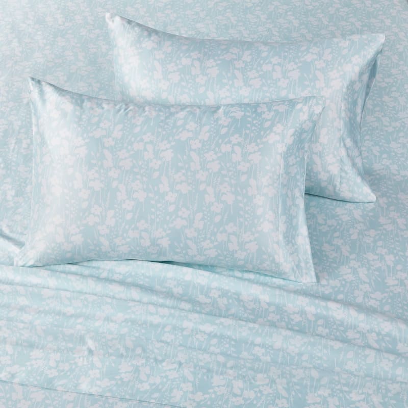 Modern Threads 6-Piece Satin Sheet Set with Deep Pocket Fitted Sheet, 4 Pillowcases, and Organizer