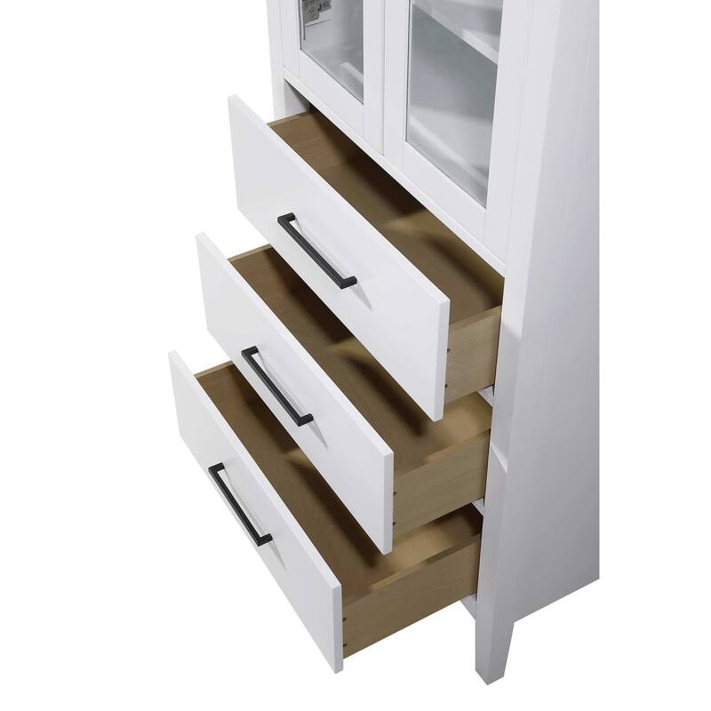 Laura 16-28 Inch Bath Storage Glass Cabinet