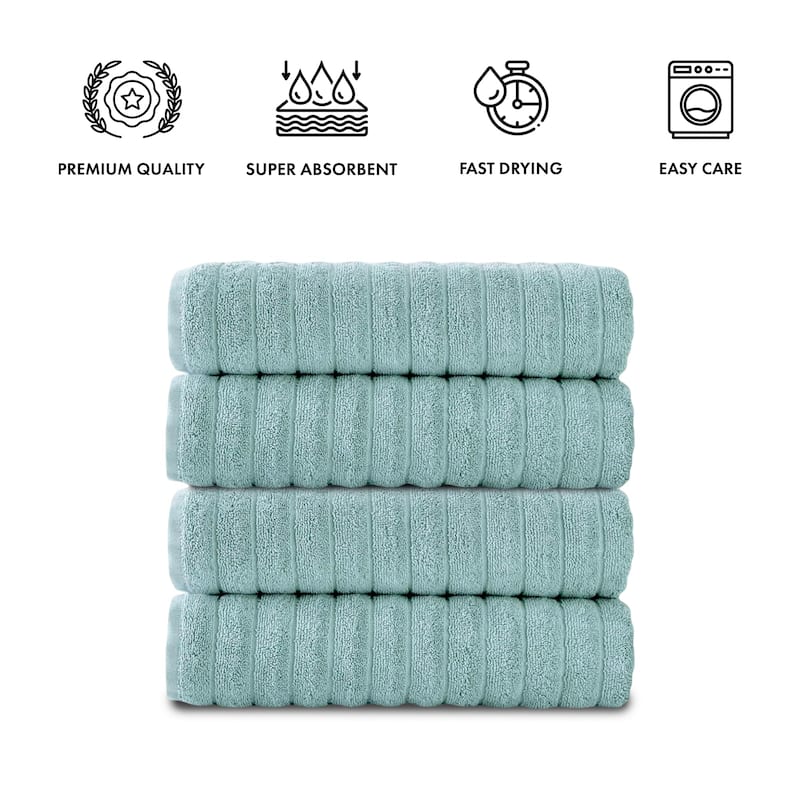 Brampton Turkish Cotton 4 Piece Bath Towels Set Heavyweight 27x54"