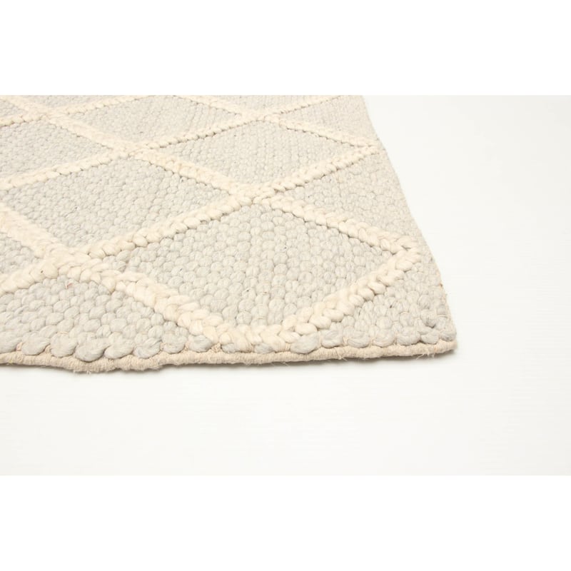 ECARPETGALLERY Braid weave Sienna Grey Wool Rug - 5'11 x 5'10