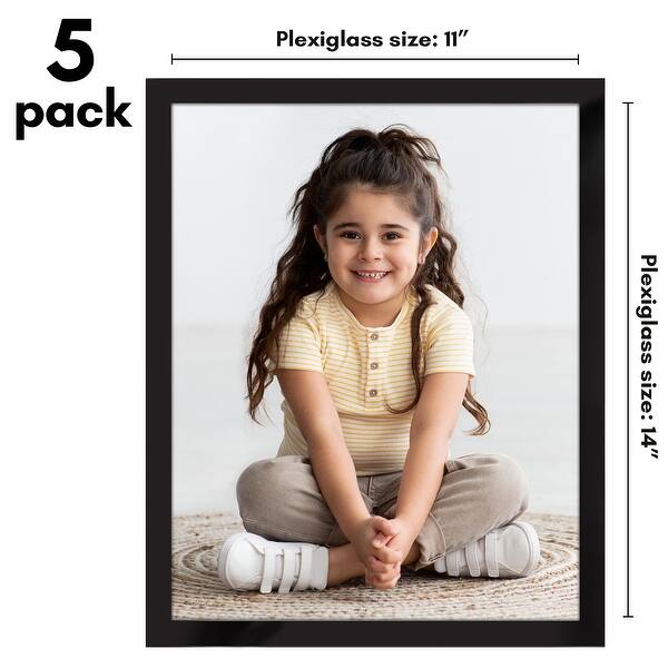 dimension image slide 13 of 22, Americanflat 5 Pack of Picture Frames with Mat - Plexiglass Cover
