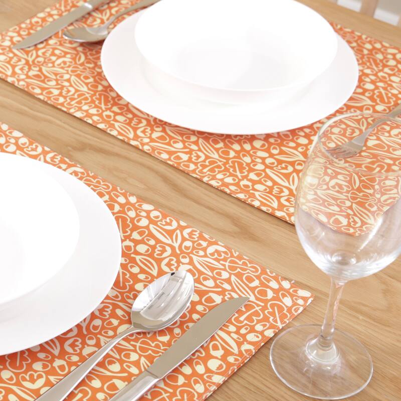 Autumn Fall Leaf Printed Placemats (Set of 4)
