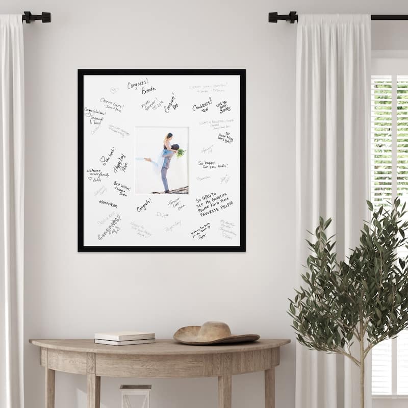 Svelte Signature Mat Picture Frame - Autograph Photo Frame Guest Book Alternative for Weddings, Graduations, or Retirement