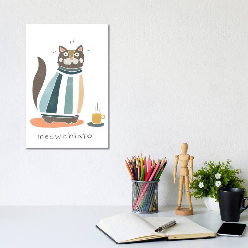 iCanvas "Coffee Cats I" by June Erica Vess Canvas Print - 12x8x0.75