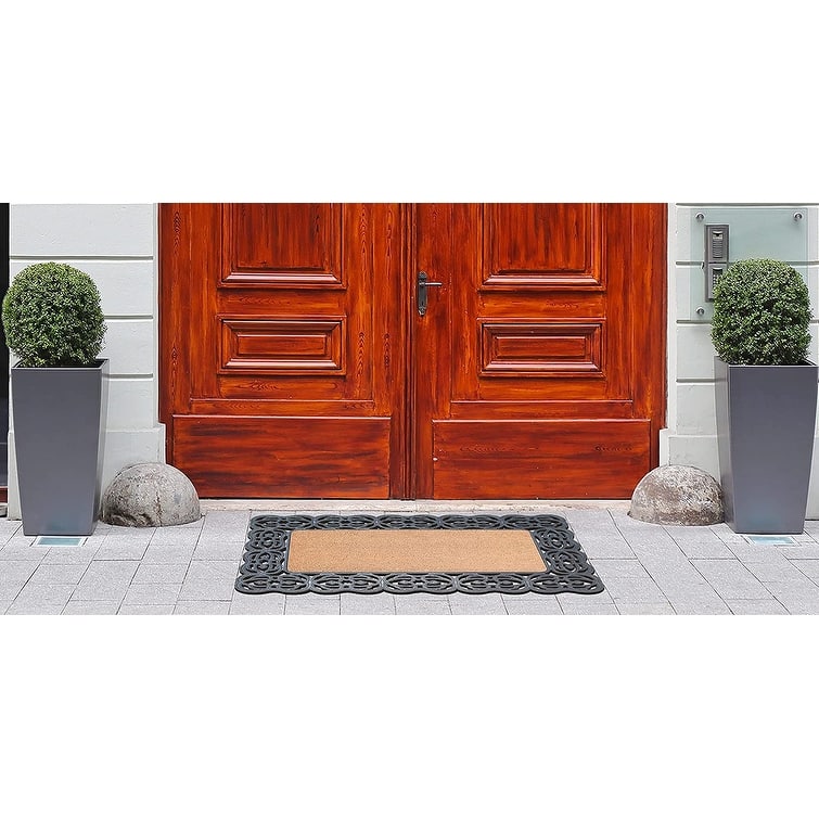 A1HC Rubber and Coir Heavy Duty Decorative Design Durable Doormat 22"X48"