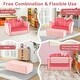 preview thumbnail 6 of 7, Gymax Kids Double Sofa Velvet Upholstered Sofa Couch w/Footstool &