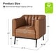 preview thumbnail 27 of 43, Alfons Industrial Leather Chair with Channel Tufting and Metal Leg by HULALA HOME