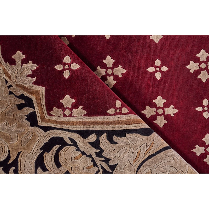 EXQUISITE RUGS ONE-OF-A-KIND Tibetan Weave Hand Knotted Red Rug - 9'1"x10'