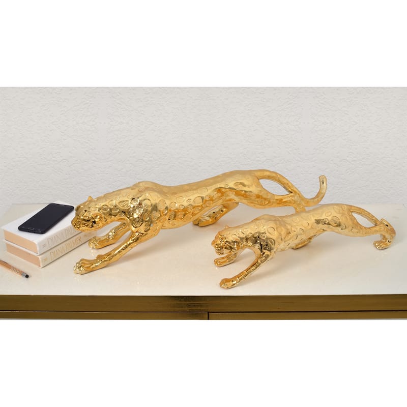 Standing Gilt Leopard 22 Inches Long