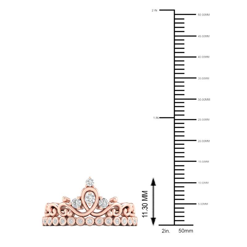 1/4ct TDW Diamond Crown Ring in 10k Gold by De Couer