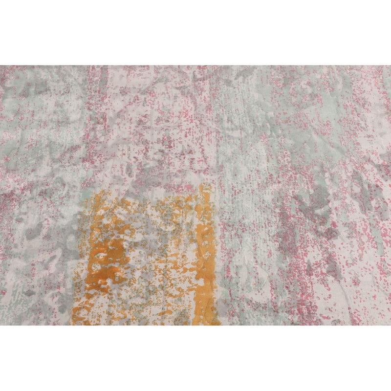 Contemporary Indian Area Rug Handmade Abstract Wool Carpet - 5'7"x 8'0"