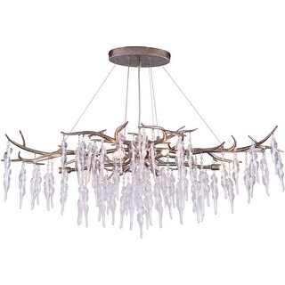 Vaxcel Lighting Rainier 6 Light 40" Wide Crystal Waterfall Chandelier