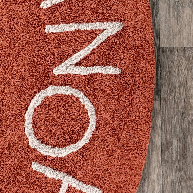 Nuloom Alphabet SpinClean Washable Round Rug