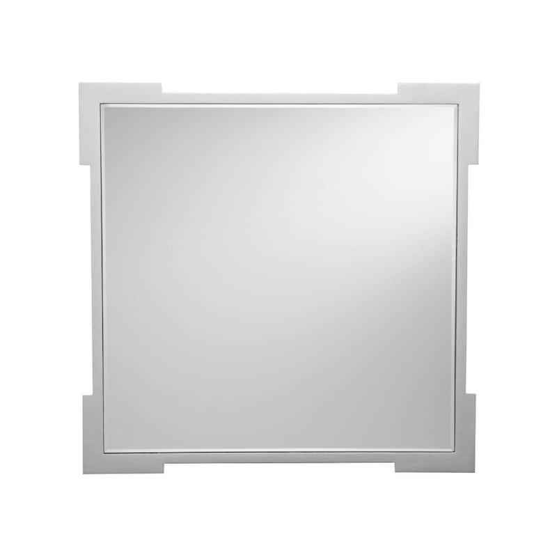 24 Inch Silver Glass Square End Table for Living Room and Bedroom - 22” x 22” x 24”