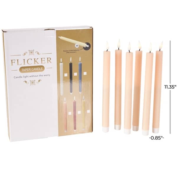 dimension image slide 4 of 5, Wax Indoor Outdoor Flameless Candle with Remote Control (Set of 6)