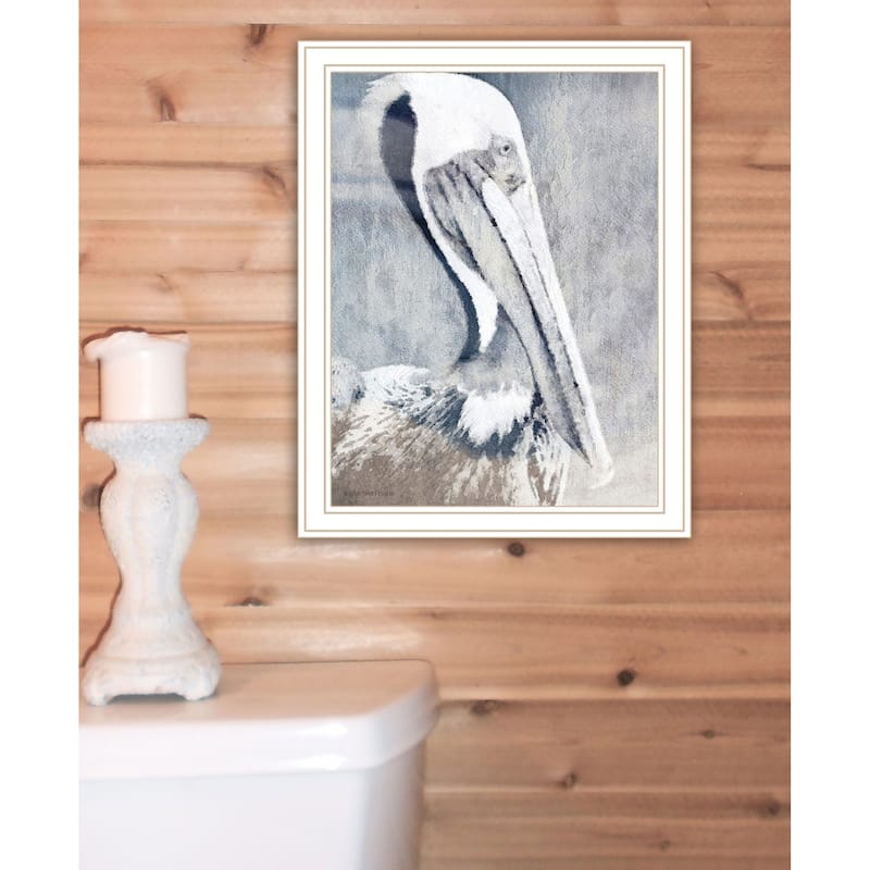TrendyDecor4U Contemporary "A Pelicans Waits for Food" Framed Print Wall Art