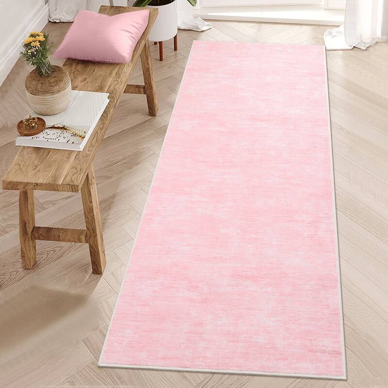 Rugs for Living Room Modern Abstract Area Rug Non-Slip Low Pile Accent Rug Soft Foldable Solid Rug