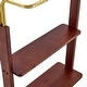 preview thumbnail 9 of 14, Roomfitters Double-Layer Coat Rack with Golden Frame, Solid Wood Shelf and Hat Stand for Entryway Storage, Gold+Walnut
