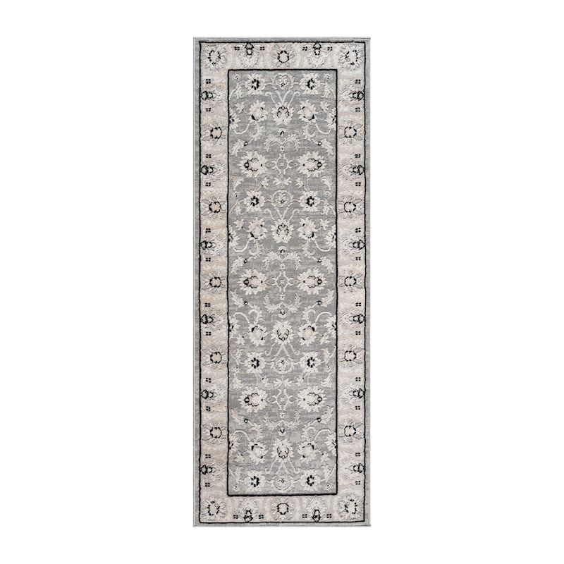 Gertmenian Arlo High Low Transitional Modern Gray Ivory Black Indoor Area Rug Collection