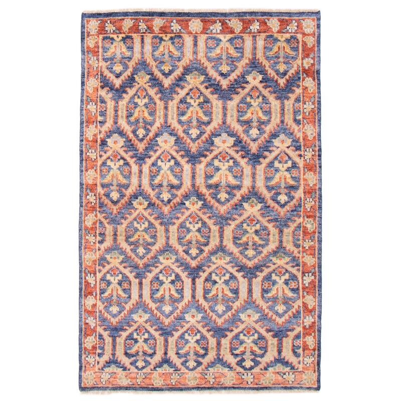 ECARPETGALLERY Hand-knotted Jules Serapi Navy Wool Rug - 5'7 x 8'7