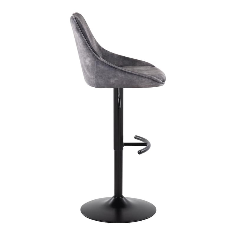 Silver Orchid Alba Adjustable Bar Stool with Rounded T Footrest (Set of 2)