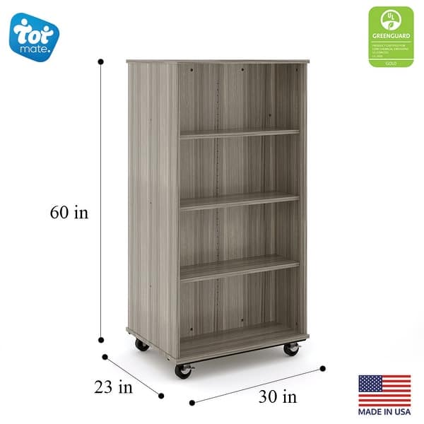 dimension image slide 0 of 4, Tot Mate Open Double Sided Mobile Storage Locker / Bookcase - 60H