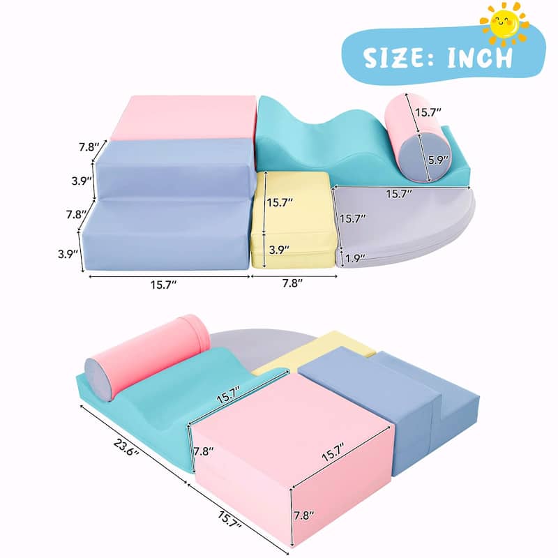 Soft Climb and Crawl Foam Playset 6 in 1 - Safe and Engaging Play Equipment
